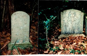 Separate photos of Newt and Rachel's graves, Newt Knight Cemetery