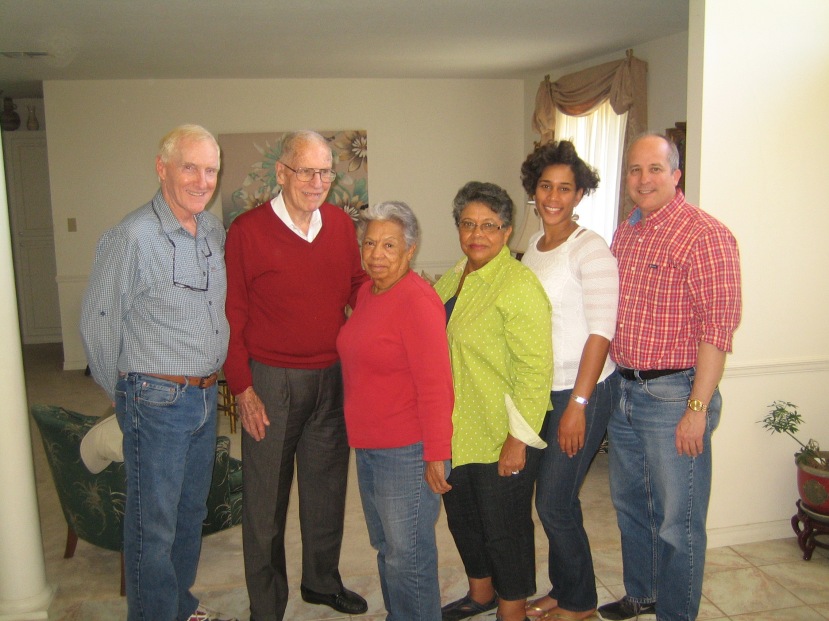 Andy Mullins, Gov. Wm. Winter, Florence Knight Blaylock, Dorothy Knight Marsh, Eunice Smith, Brother Rogers, Soso, MS. Photo courtesy of Brother Rogers.